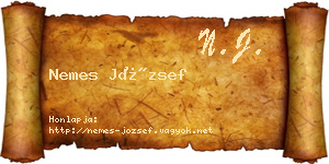 Nemes József névjegykártya